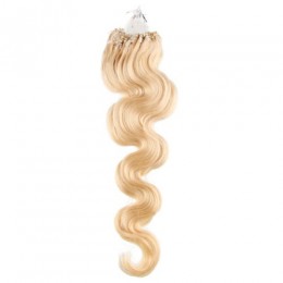 Wellige Haar für die Methoden Micro Ring / Easy Loop 60 cm – leichteste blond